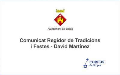 Comunicat del Regidor de Tradicions i Festes, David Martínez